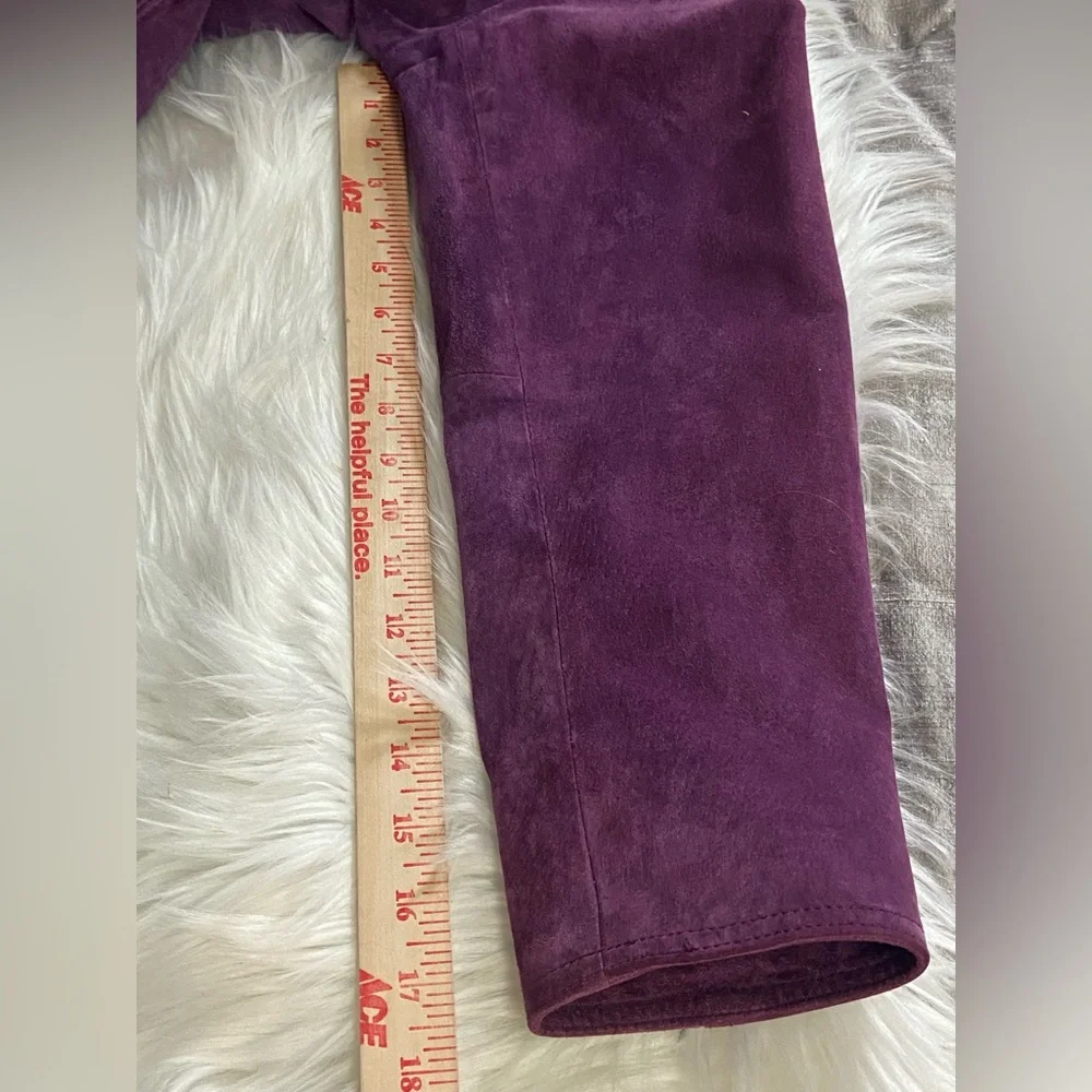 Coldwater Creek Rich Purple Leather Suede Jacket - Picture 10 of 11